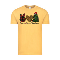 Vintage Mustard peace love christmas Vintage Tee - RanaPortraitStore