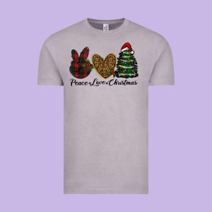 Peace Love Christmas Vintage Tee Designed By Ranaportraitstore
