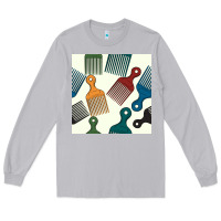 Moon Dust afro combs seamless patterns Long Sleeve Tee - BundleAndBundleShop