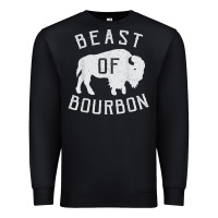Black beast of bourbon drinking whiskey design bison buffalo party t shirt Premium Sweatshirt - linhVisuals