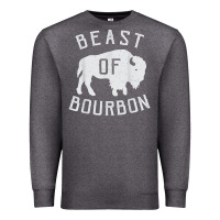 Charcoal Heather beast of bourbon drinking whiskey design bison buffalo party t shirt Premium Sweatshirt - linhVisuals