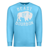 Ocean Blue beast of bourbon drinking whiskey design bison buffalo party t shirt Premium Sweatshirt - linhVisuals