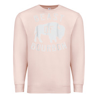 Pale Pink beast of bourbon drinking whiskey design bison buffalo party t shirt Premium Sweatshirt - linhVisuals