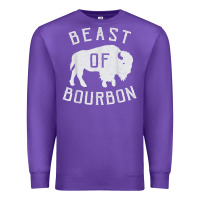 Purple beast of bourbon drinking whiskey design bison buffalo party t shirt Premium Sweatshirt - linhVisuals