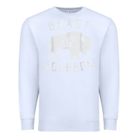 White beast of bourbon drinking whiskey design bison buffalo party t shirt Premium Sweatshirt - linhVisuals