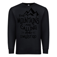Black the mountains are calling and i must go   black Premium Sweatshirt - linhVisuals