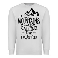 Dove Grey the mountains are calling and i must go   black Premium Sweatshirt - linhVisuals