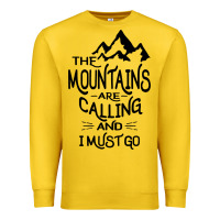 Lemon the mountains are calling and i must go   black Premium Sweatshirt - linhVisuals
