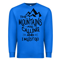 True Royal the mountains are calling and i must go   black Premium Sweatshirt - linhVisuals