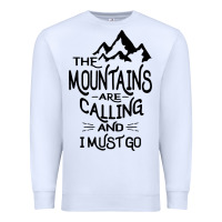 White the mountains are calling and i must go   black Premium Sweatshirt - linhVisuals
