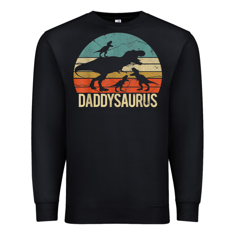 Daddy Dinosaur Daddysaurus 3 Three Kids Xmas Christmas Gift T Shirt Premium Sweatshirt by linhVisuals | Teevron