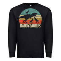 Black daddy dinosaur daddysaurus 3 three kids xmas christmas gift t shirt Premium Sweatshirt - linhVisuals