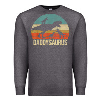 Charcoal Heather daddy dinosaur daddysaurus 3 three kids xmas christmas gift t shirt Premium Sweatshirt - linhVisuals