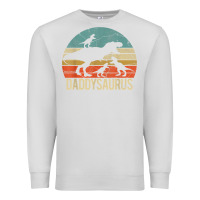 Dove Grey daddy dinosaur daddysaurus 3 three kids xmas christmas gift t shirt Premium Sweatshirt - linhVisuals
