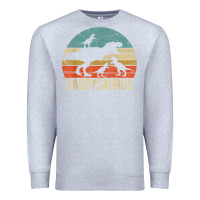 Heather Grey daddy dinosaur daddysaurus 3 three kids xmas christmas gift t shirt Premium Sweatshirt - linhVisuals