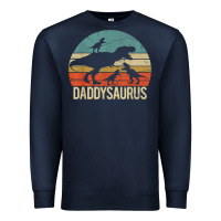 Navy daddy dinosaur daddysaurus 3 three kids xmas christmas gift t shirt Premium Sweatshirt - linhVisuals