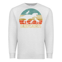 Oatmeal Heather daddy dinosaur daddysaurus 3 three kids xmas christmas gift t shirt Premium Sweatshirt - linhVisuals