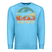 Ocean Blue daddy dinosaur daddysaurus 3 three kids xmas christmas gift t shirt Premium Sweatshirt - linhVisuals