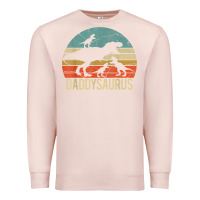 Pale Pink daddy dinosaur daddysaurus 3 three kids xmas christmas gift t shirt Premium Sweatshirt - linhVisuals
