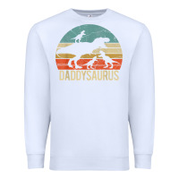 White daddy dinosaur daddysaurus 3 three kids xmas christmas gift t shirt Premium Sweatshirt - linhVisuals