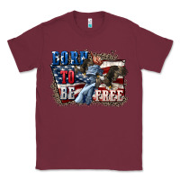 Burgundy Born to be free Classic Tee - CowGirlArtShop
