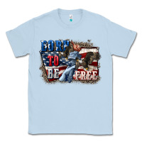 Dusty Blue Born to be free Classic Tee - CowGirlArtShop