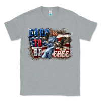 Heather Grey Born to be free Classic Tee - CowGirlArtShop