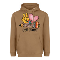Toasted Coconut peace love 6th grade Heavyweight Hoodie - JahusDesignShop