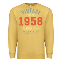 Antique Gold Vintage Since 1958 - 64th Birthday Retro Classic Premium Sweatshirt - linhVisuals