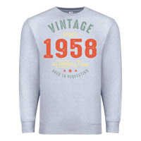 Heather Grey Vintage Since 1958 - 64th Birthday Retro Classic Premium Sweatshirt - linhVisuals