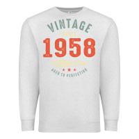 Oatmeal Heather Vintage Since 1958 - 64th Birthday Retro Classic Premium Sweatshirt - linhVisuals