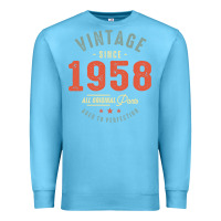 Ocean Blue Vintage Since 1958 - 64th Birthday Retro Classic Premium Sweatshirt - linhVisuals