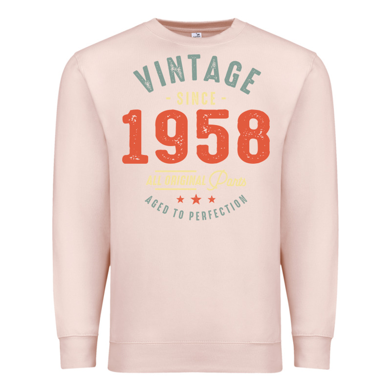 Vintage Since 1958 - 64th Birthday Retro Classic Premium Sweatshirt by linhVisuals | Teevron