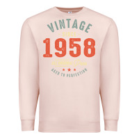Pale Pink Vintage Since 1958 - 64th Birthday Retro Classic Premium Sweatshirt - linhVisuals