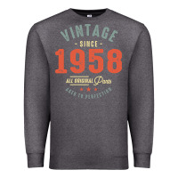 Charcoal Heather Vintage Since 1958 - 64th Birthday Retro Classic Premium Sweatshirt - linhVisuals