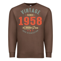 Chestnut Vintage Since 1958 - 64th Birthday Retro Classic Premium Sweatshirt - linhVisuals