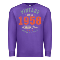 Purple Vintage Since 1958 - 64th Birthday Retro Classic Premium Sweatshirt - linhVisuals