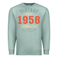 Seafoam Vintage Since 1958 - 64th Birthday Retro Classic Premium Sweatshirt - linhVisuals