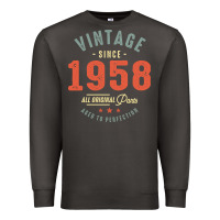 Smoke Vintage Since 1958 - 64th Birthday Retro Classic Premium Sweatshirt - linhVisuals