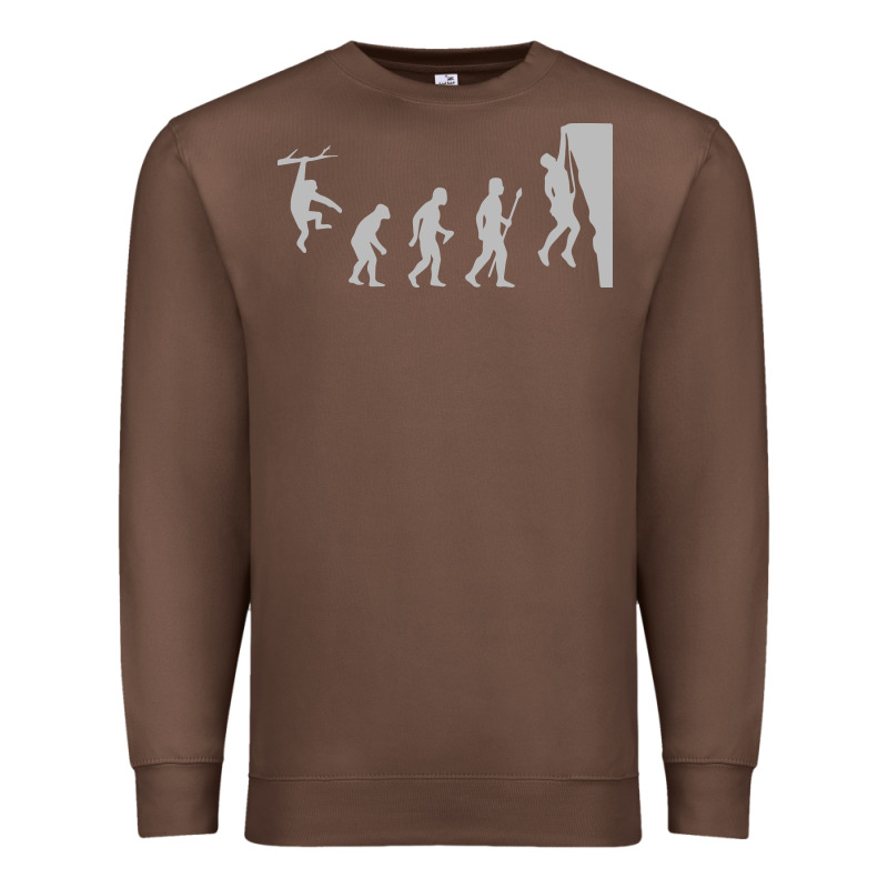 Funny Rock Climbing Evolution Premium Sweatshirt by linhVisuals | Teevron