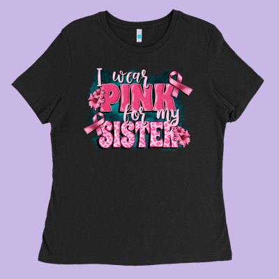 I Wear Pink For My Sister Ladies Tee Designed By Fadigitalartstudio