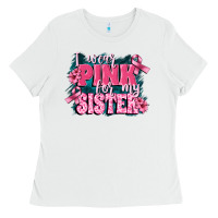 White i wear pink for my sister Ladies Tee - FaDigitalArtStudio
