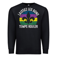 Black laissez les bons temps rouler gift mardi gras masquerade t shirt Premium Sweatshirt - linhVisuals