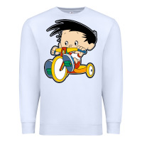 White bobby on his bike   bobbys world Premium Sweatshirt - linhVisuals