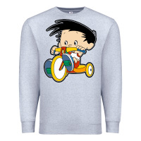 Heather Grey bobby on his bike   bobbys world Premium Sweatshirt - linhVisuals
