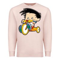 Pale Pink bobby on his bike   bobbys world Premium Sweatshirt - linhVisuals