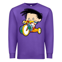 Purple bobby on his bike   bobbys world Premium Sweatshirt - linhVisuals