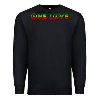 Black one love rasta reggae music rastafarian lover jamaica peace t shirt Premium Sweatshirt - linhVisuals