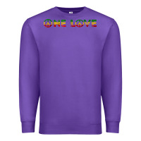Purple one love rasta reggae music rastafarian lover jamaica peace t shirt Premium Sweatshirt - linhVisuals
