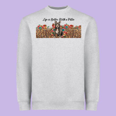 Life Is Better With A Pittie Heavyweight Sweatshirt Designed By Jahusdesignshop